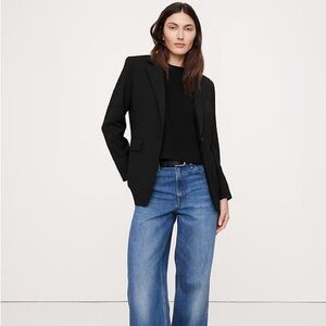 Banana Republic Siena Slim Italian Wool Blazer Size 14 Jacket Suit Preppy Work